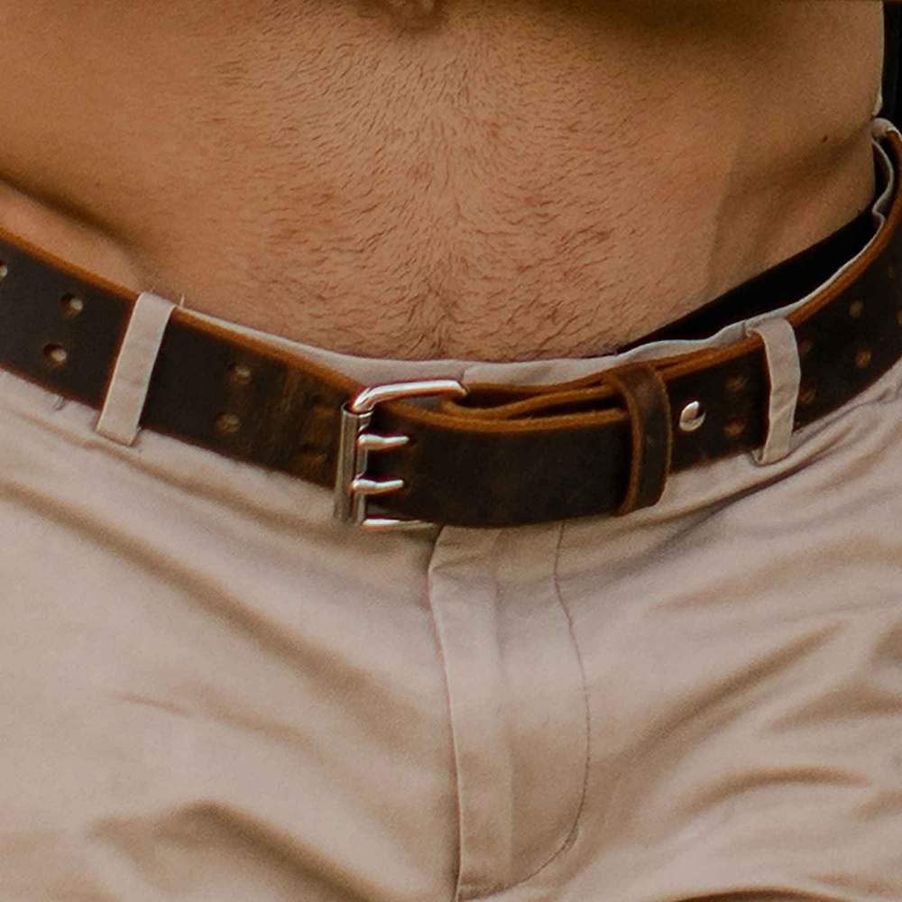 Vintage Woodstock Double Prong Jean Belt - 1.5