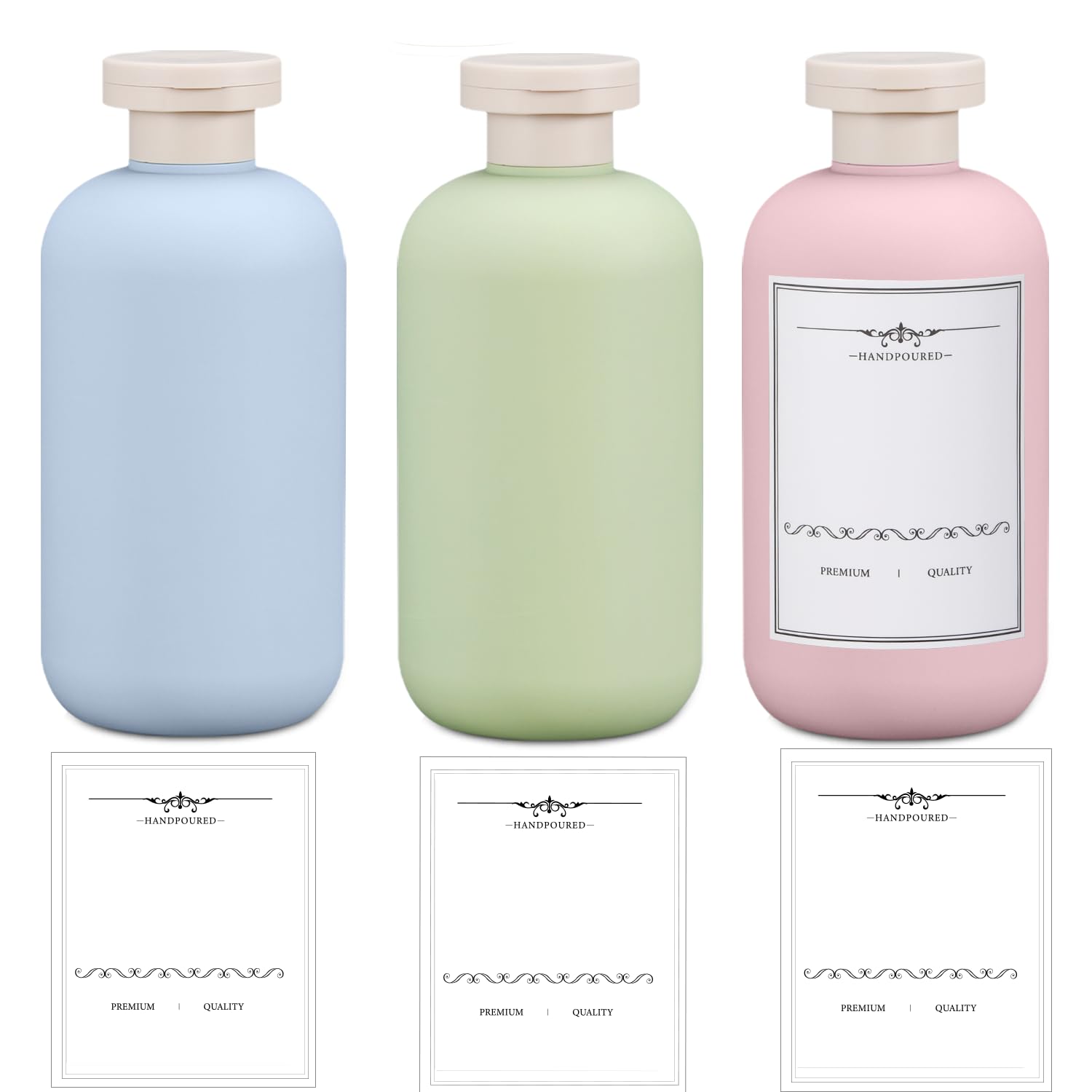 3 Pack Travel Shampoo Bottles 6.8oz - Leak Proof Empty Plastic Squeeze Bottles with Flip Top Cap - Refillable Lotion Containers for Toiletries - Perfect for Travel Size Shampoo, Conditioner & Cosmetics - Ideal for Airplane Carry On, Gym Bag & Vacation Essentials