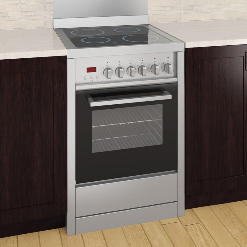 Premium 24-Inch Vitroceramic Freestanding Range with Convection Oven - Perfect for Baking, Roasting & Family Cooking in Modern Kitchens
