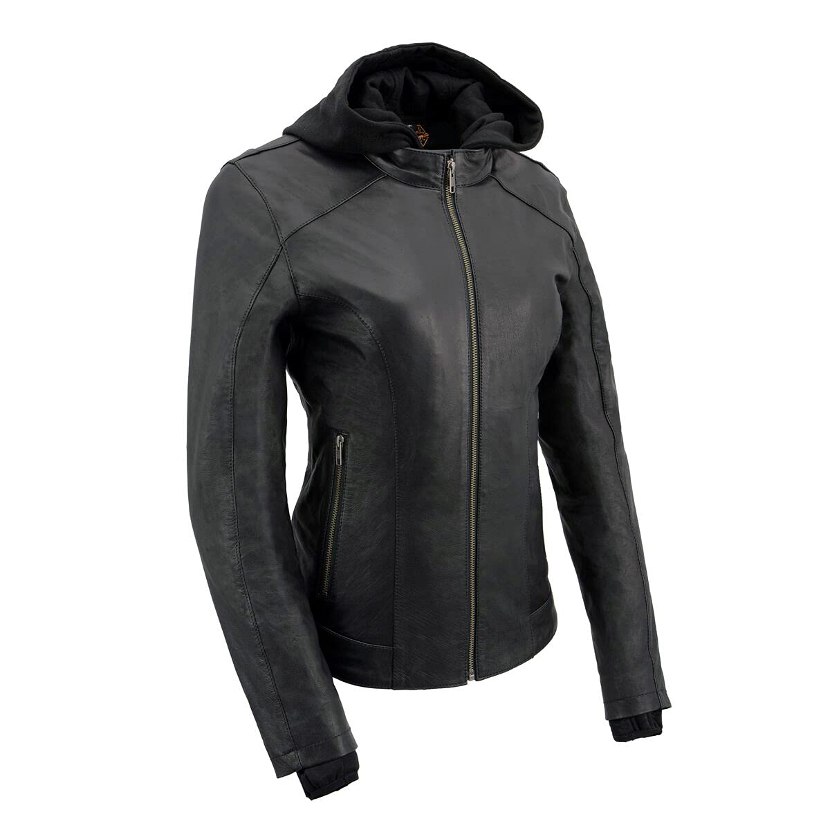 Milwaukee Leather MLL2546 Women's Purple Winged Scuba Hooded Leather Jacket | Stylish & Comfortable for Motorcycle Riding, Casual Outings & Fall Fashion