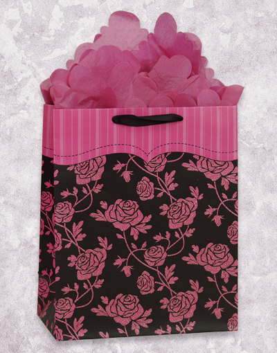 Elegant Crimson Rose Gift Bags for Birthdays, Weddings & Parties - Premium Decorative Gift Packaging for Special Occasions