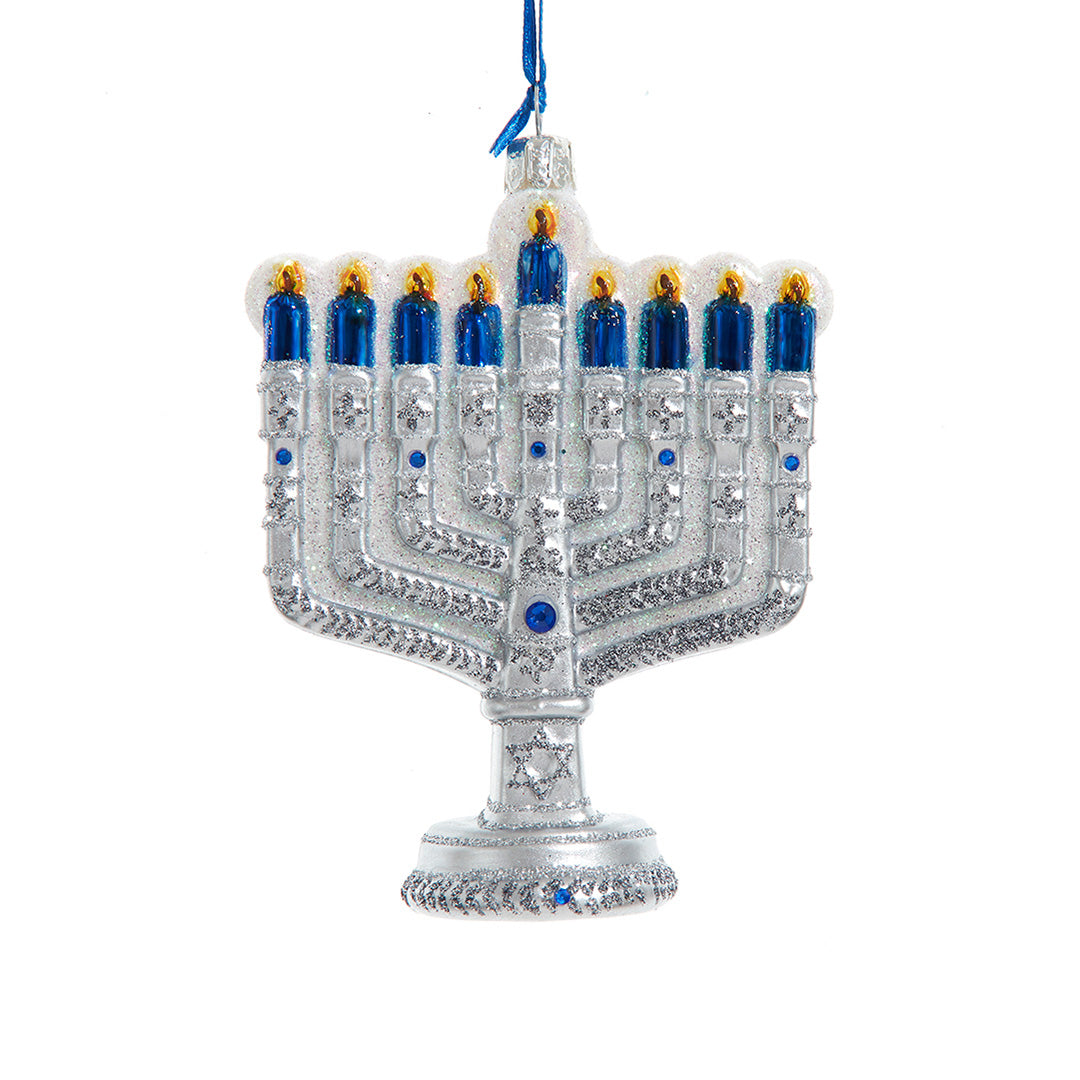 Hanukkah Menorah Ornament - Elegant Jewish Holiday Decor for Christmas Tree & Home - Perfect for Hanukkah Celebrations & Gift Giving