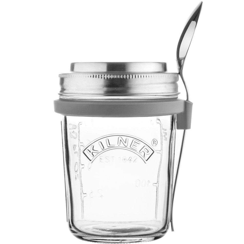 Kilner Breakfast Jar Set 350ml - Glass Mason Jars with Lids for Overnight Oats, Yogurt Parfait & Smoothies - Perfect for Meal Prep, Healthy Snacks & Office Lunch
