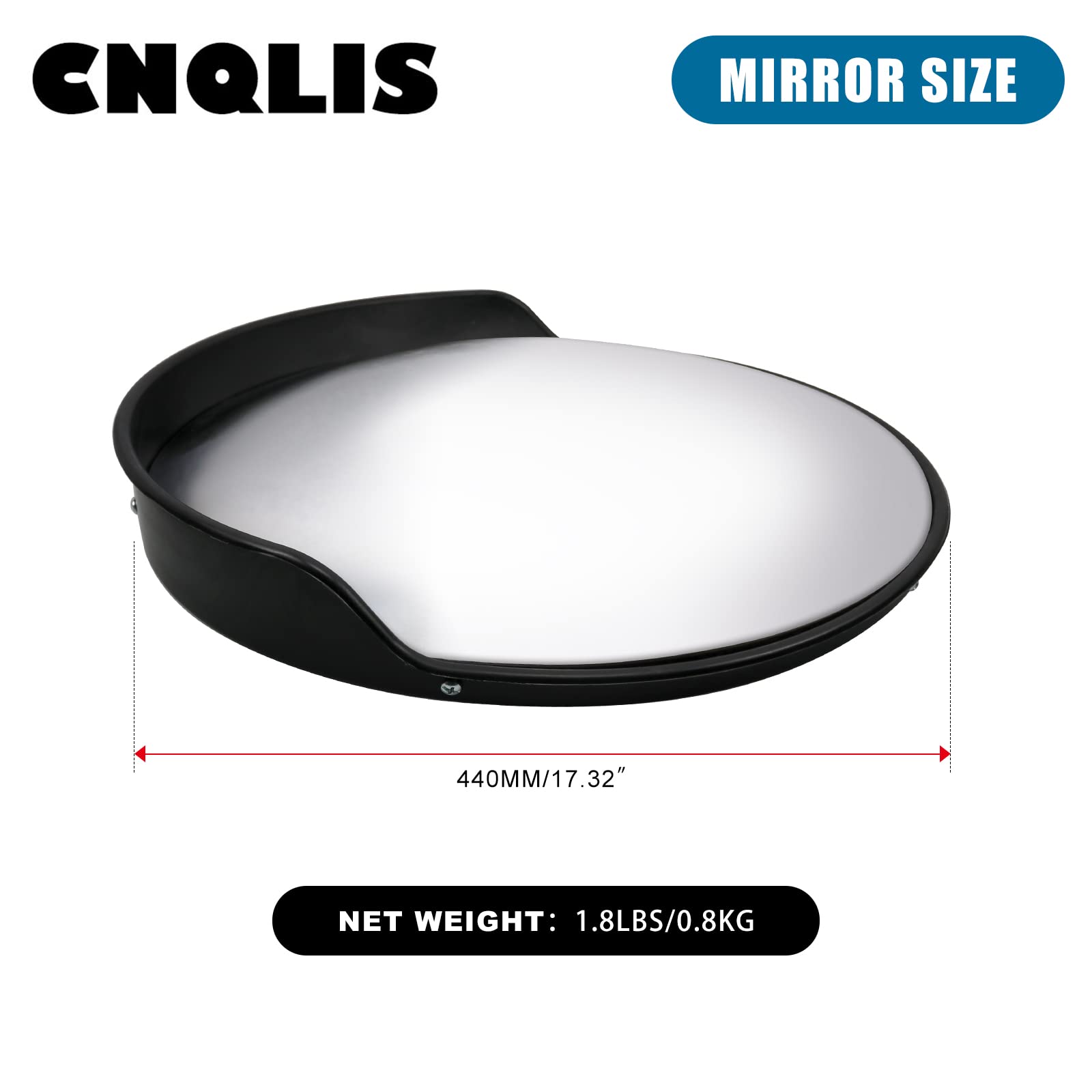 18 Inch Convex Mirror Outdoor with Adjustable Wall Bracket - Wide Angle Driveway, Garage & Parking Blind Spot Safety Mirror for Traffic Visibility | Perfect for Driveways, Warehouses, and Parking Lots