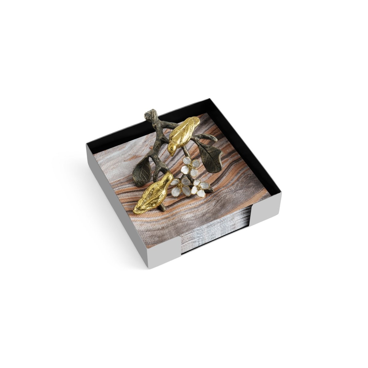 Lovebirds Cocktail Napkin Holder - Elegant Wedding & Party Tableware Decor for Romantic Dinners, Bridal Showers & Anniversary Celebrations