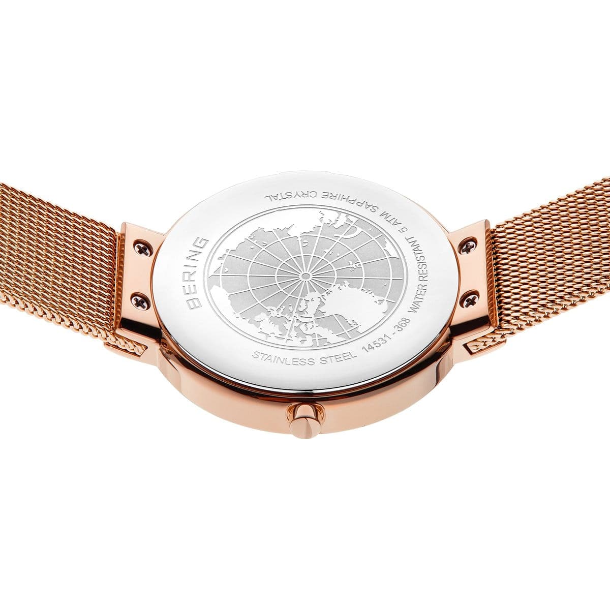 Bering Classic Green Dial Rose Gold Stainless Steel Watch for Women - Elegant Dress Watch for Office, Party & Everyday Wear - Model 14531 368
