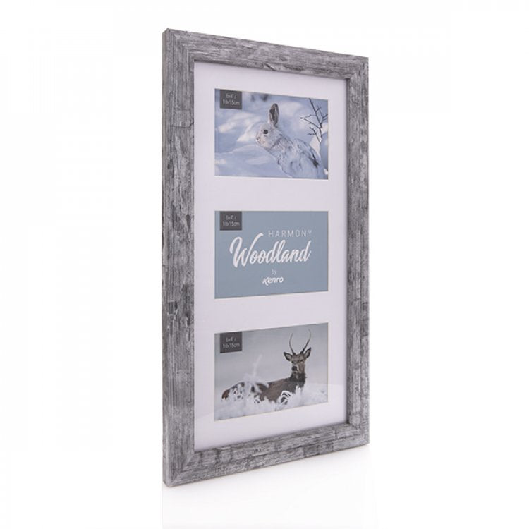 Kenro Harmony Frame TRIPLE 5x7 Woodland - Premium Wood Picture Frame for 3 Photos, Perfect for Home Decor, Living Room, Bedroom, and Office Display