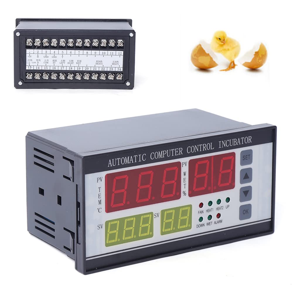 XM-18 Digital Egg Incubator Controller - Automatic Temperature & Humidity Thermostat for Poultry Hatching - Perfect for Chicken, Duck, Quail Egg Hatchery (Home Farm Use)
