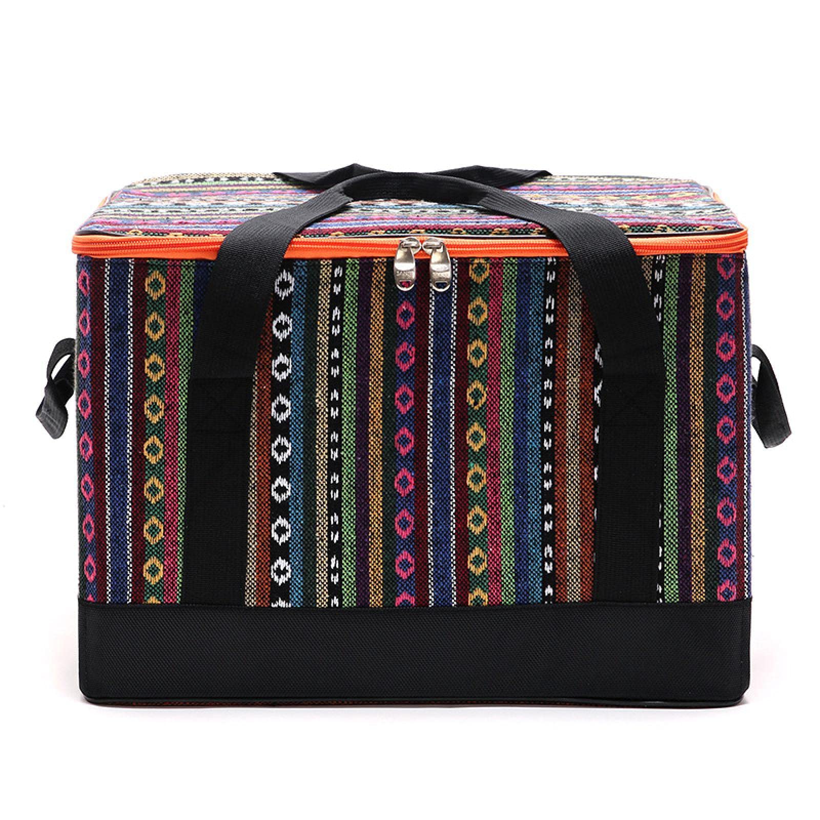 HSRWARE 28L Insulated Lunch Box - Heavy Duty Oxford Cloth Picnic Cooler Bag for Men & Women, Black Thermal Food Container for School, Office, Camping & Outdoor Activities