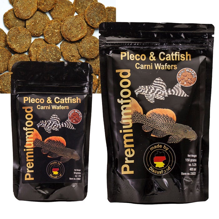 Premium Pleco & Catfish Carnivore Wafers - High Protein Meat Sinking Pellets for Bottom Feeders (50g/150g) - Ideal for Aquarium Fish, Tropical Tanks & Aquatic Pets