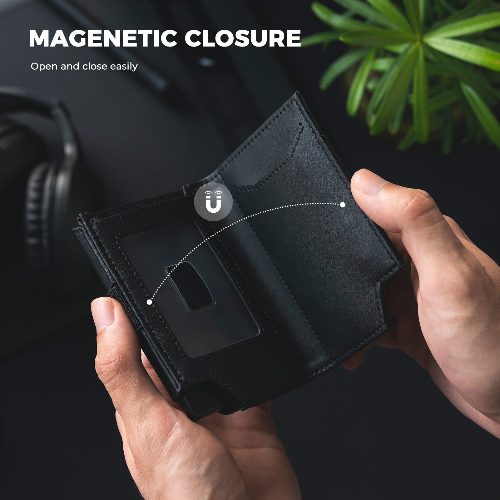 VC411 Slim Minimalist RFID Blocking Wallet - Card Holder with Money Band & Secure Magnetic Closure for Men & Women - Perfect for Travel, Everyday Use & Gift Giving