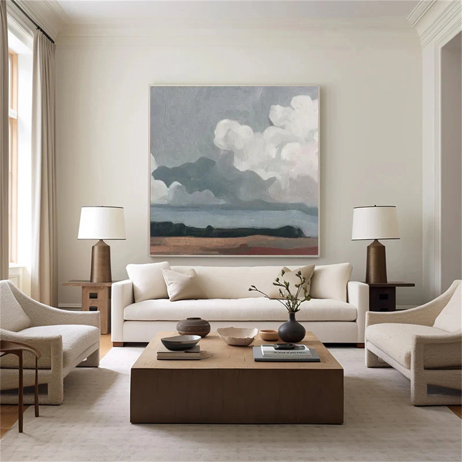 Abstract Painting #AB 206 - Modern Wall Art for Living Room, Bedroom & Office Decor - Handmade Canvas Artwork