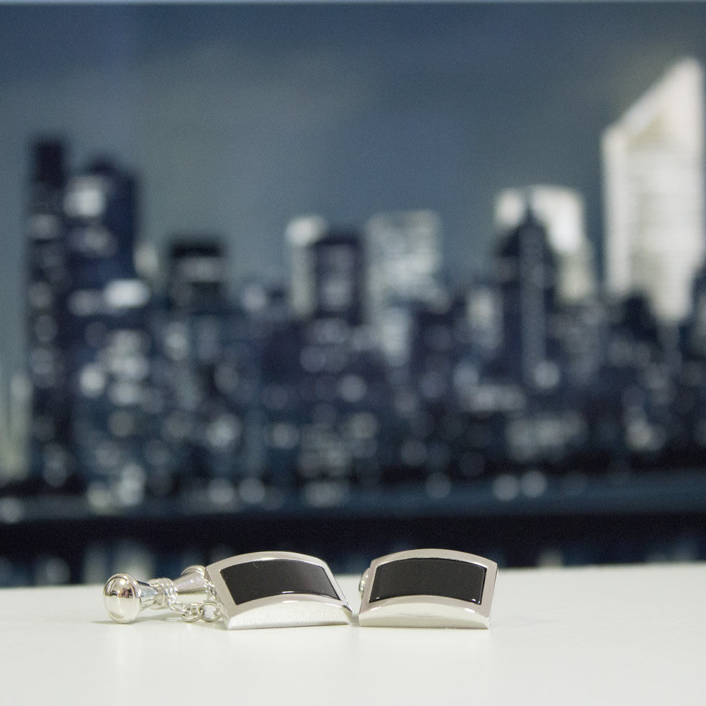 Elegant KingCuffs Agate Rectangular Plated Cufflinks for Men - Luxury Wedding, Prom & Formal Event Accessories