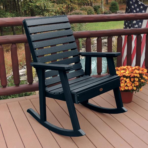 Weatherly Outdoor Rocking Chair - All-Weather Wicker Patio Rocker with Cushion | Perfect for Porch, Garden, Deck & Backyard Relaxation