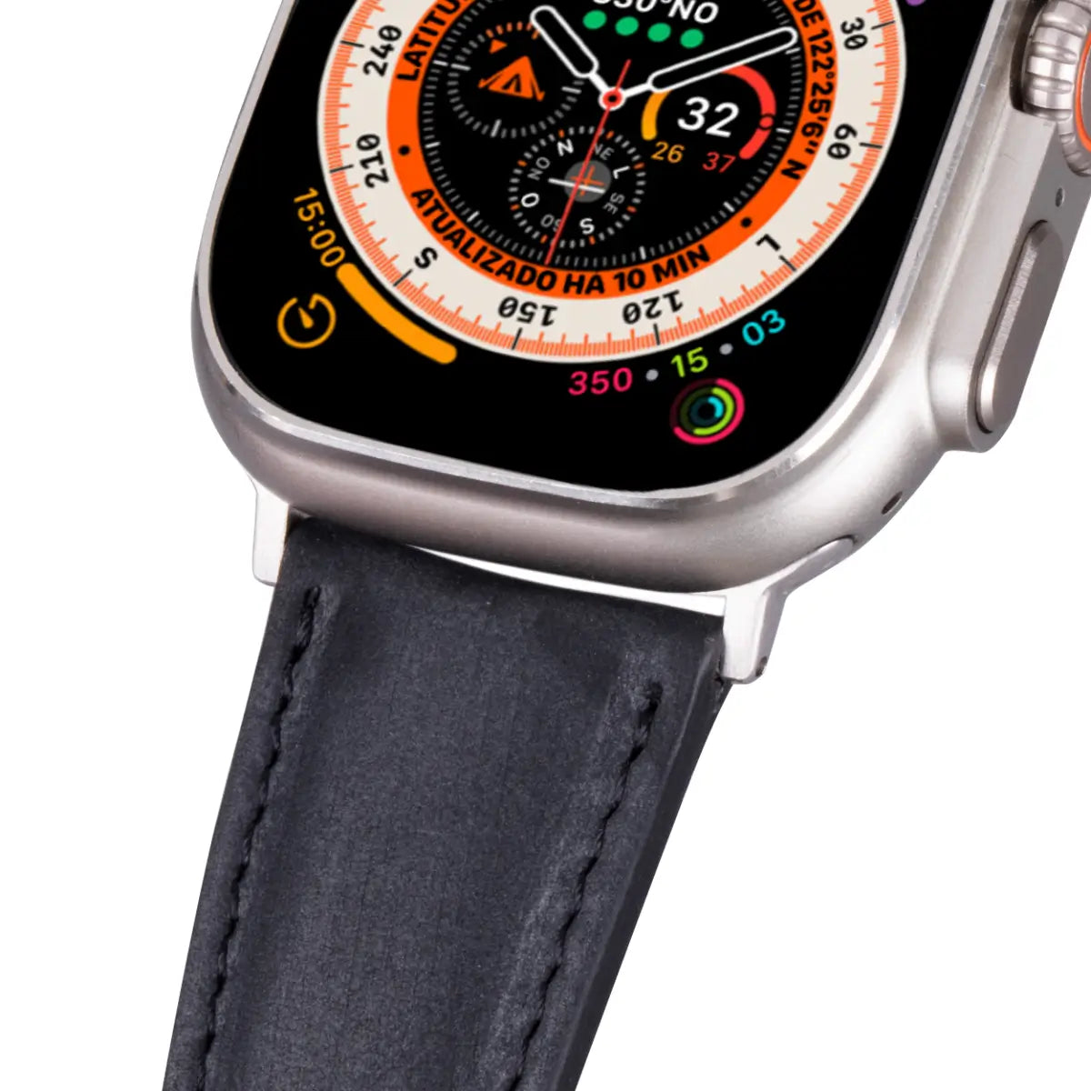 Premium Dark Gray Genuine Leather Apple Watch Band - Classic & Durable Strap for Apple Watch Series 9/8/7/6/SE - Perfect for Work, Gym & Everyday Wear