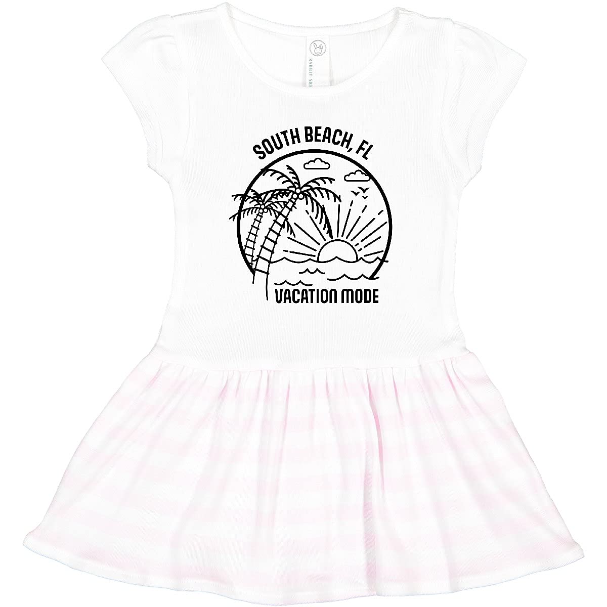 Inktastic Summer Vacation Mode South Beach Florida Toddler Dress - Cute Floral Print Girls' Outfit for Beach Trips, Family Vacations & Outdoor Adventures