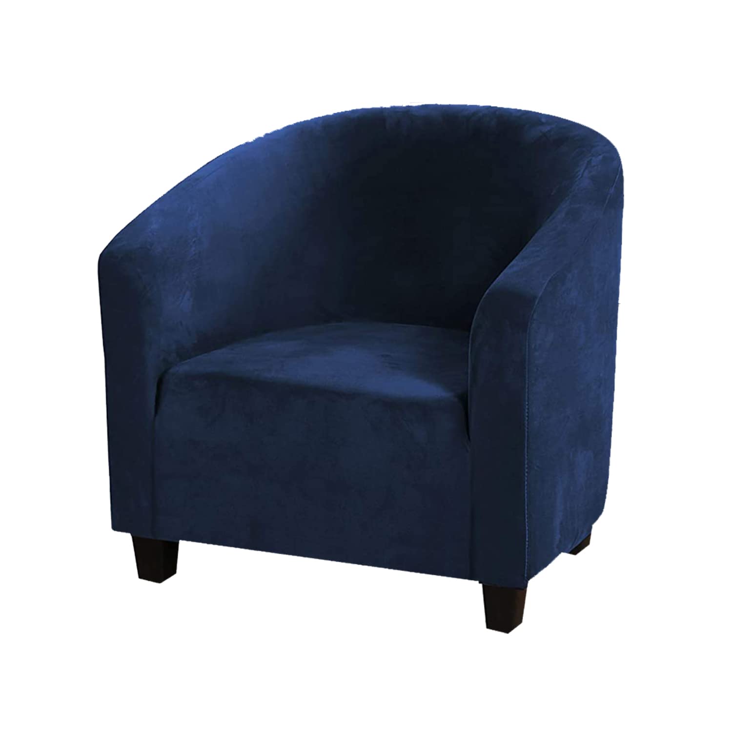 Stretch Velvet Slipcover for Tub Chair - High Elastic Spandex Sofa Cover, Armchair Protector for Living Room, Hotel & Counter (Navy Blue) | Perfect for Home Decor, Furniture Protection & Hospitality Use