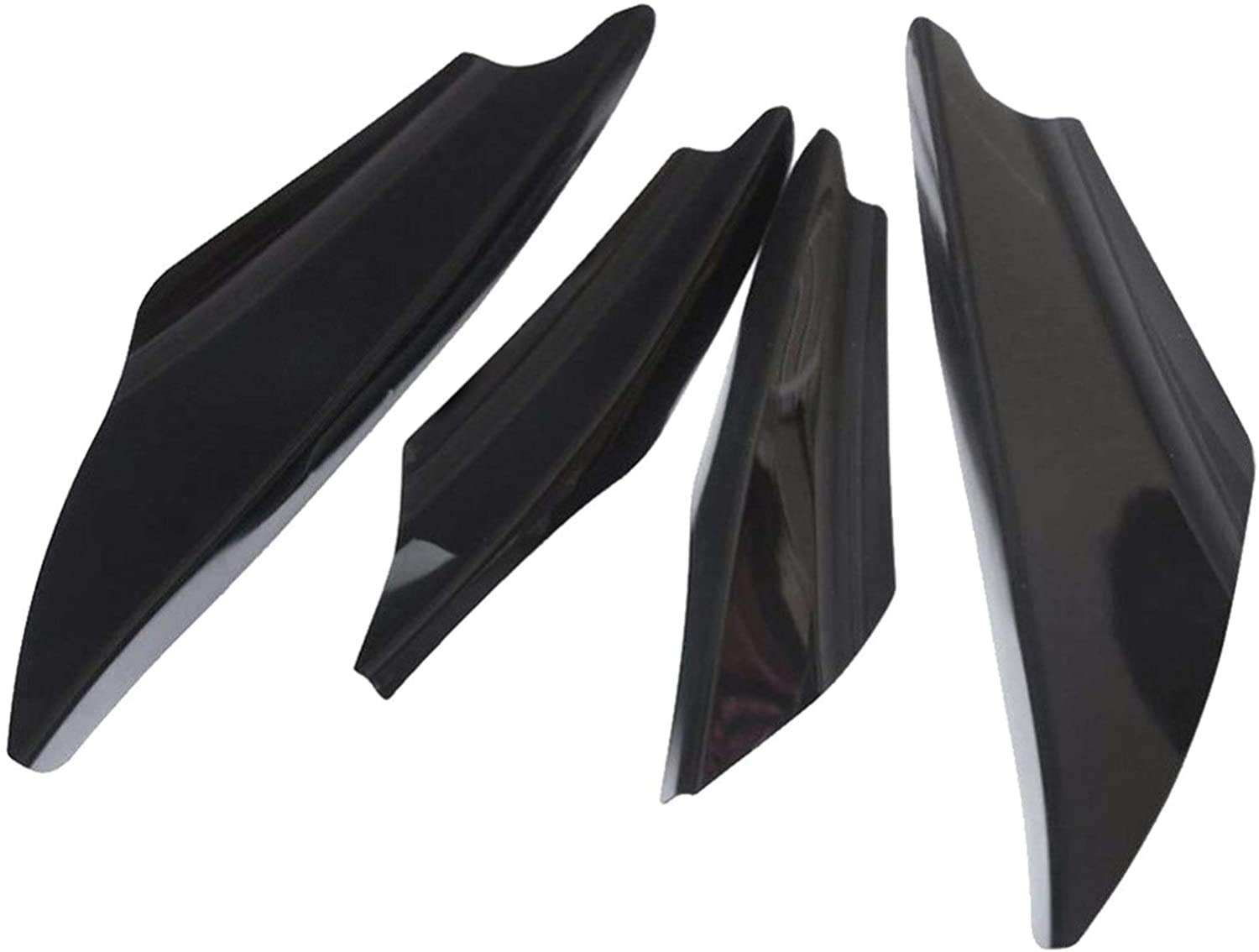 ZCBDNB 4-Piece Black Carbon Fiber Universal Front Bumper Lip Spoiler Kit - Car Body Diffuser Splitter & Canards for Auto Tuning & Styling - Perfect for Sports Cars, Sedans & Performance Vehicles