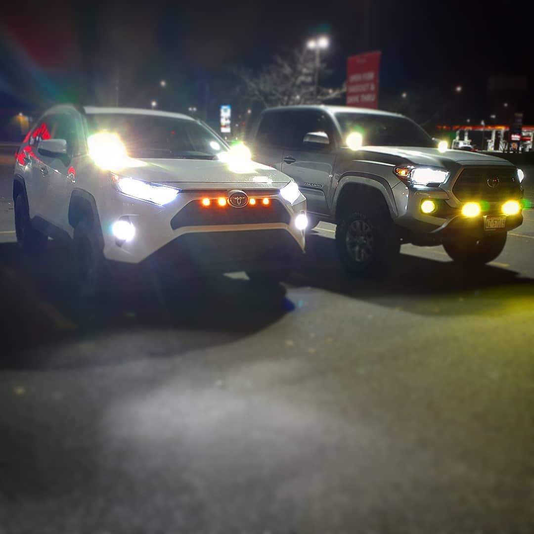 4pc Raptor Style Amber LED Grille Lighting Kit for 2019+ Toyota RAV4 - Off-Road Grill Lights with Durable Housing & Weatherproof Design - Perfect for Night Driving, Off-Road Adventures & Custom Car Styling