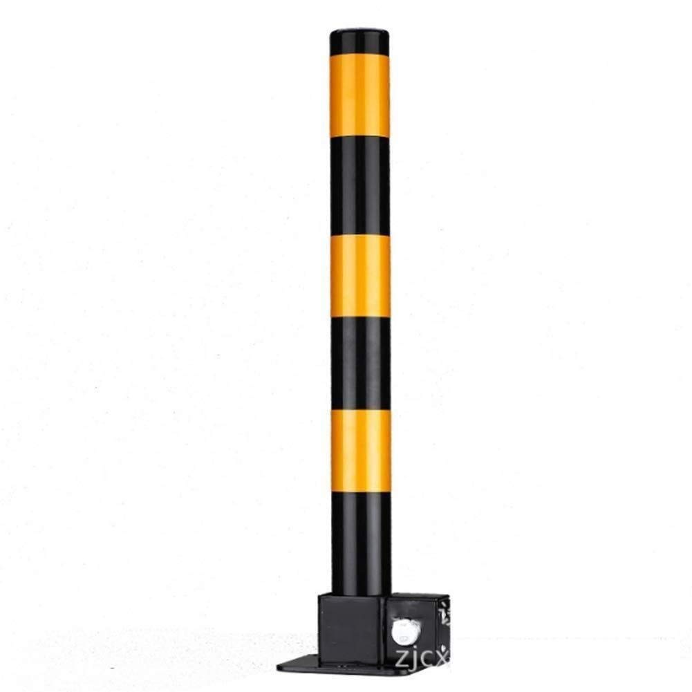 Heavy Duty Collapsible Parking Bollards with Cylindrical Lock - Black & Yellow Safety Barriers for Secure Parking Lanes | Ideal for Driveways, Garages & Commercial Parking Lots