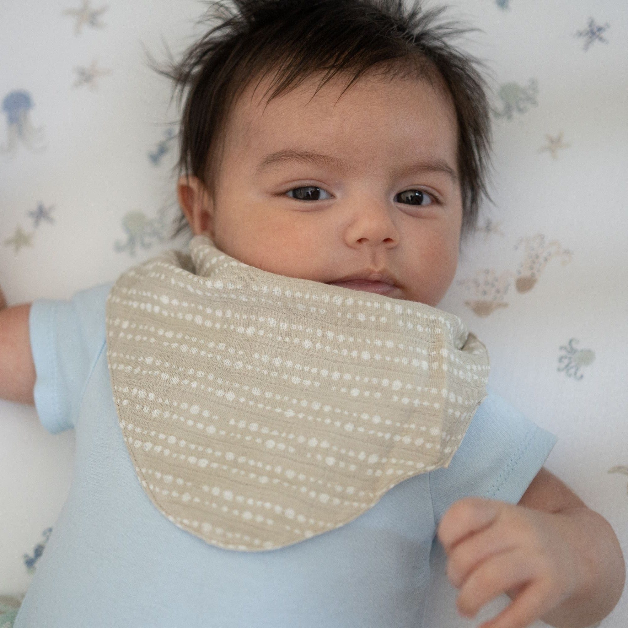 Crane Baby Cove 3-Piece Muslin Bib Set - Soft Organic Cotton Drool Bibs for Newborns & Infants - Perfect for Feeding, Teething, and Everyday Use