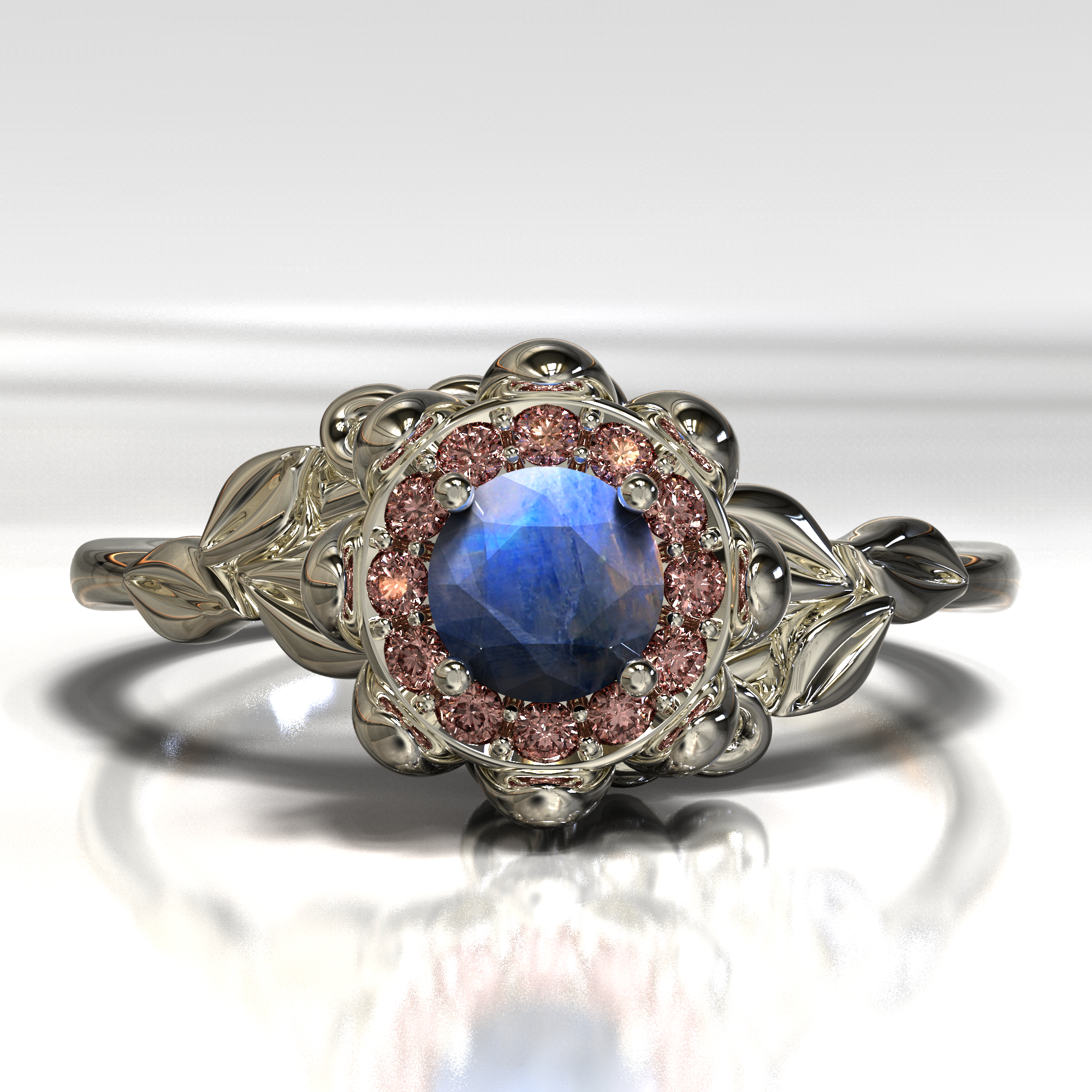 Moonstone Flower Engagement Ring - Vintage & Unique Wedding Band for Women - Perfect for Proposals, Anniversaries & Romantic Occasions