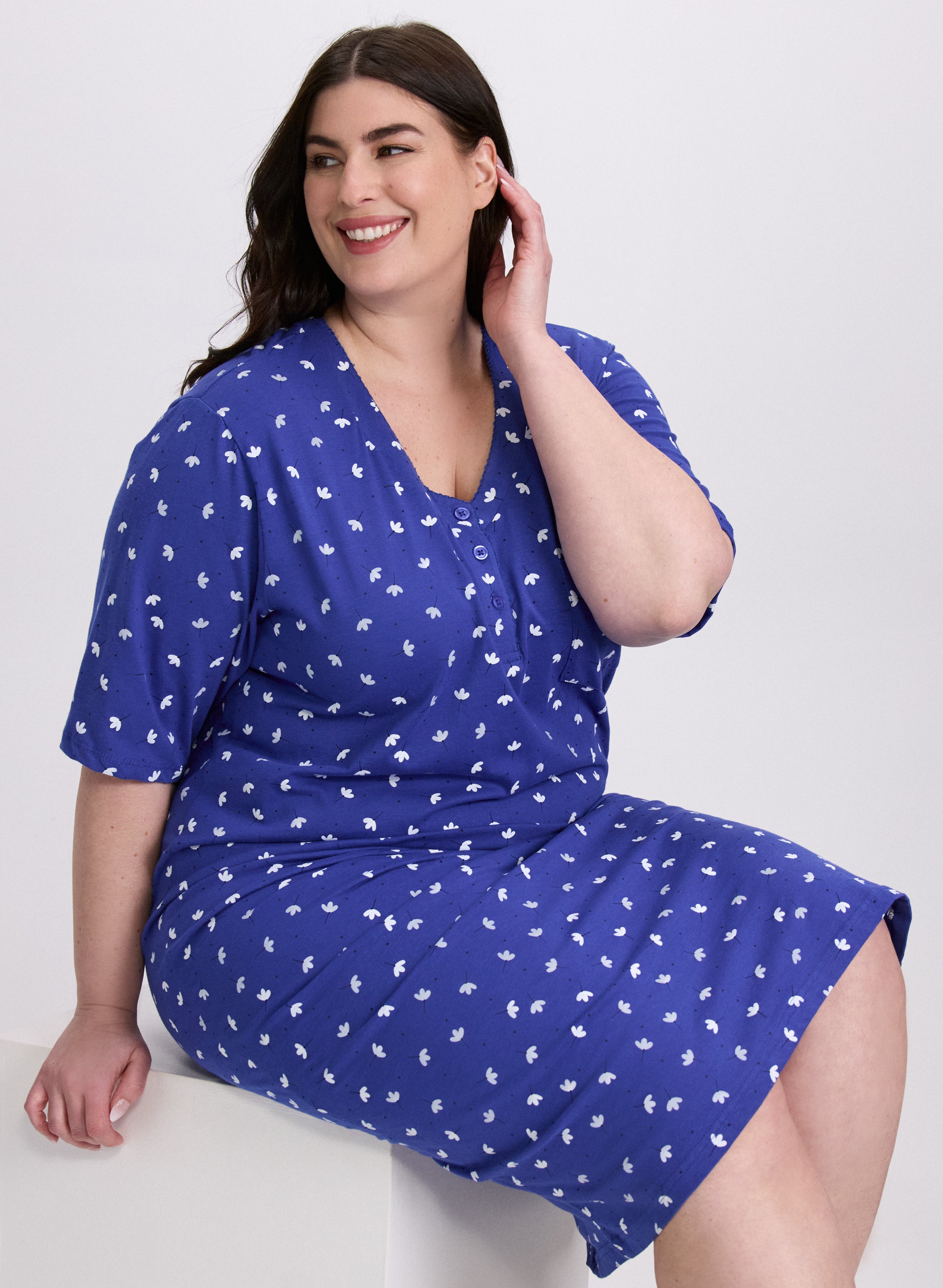 Floral Print Nightgown for Women - Soft & Comfortable Sleepwear - Perfect for Relaxing at Home or Summer Nights
