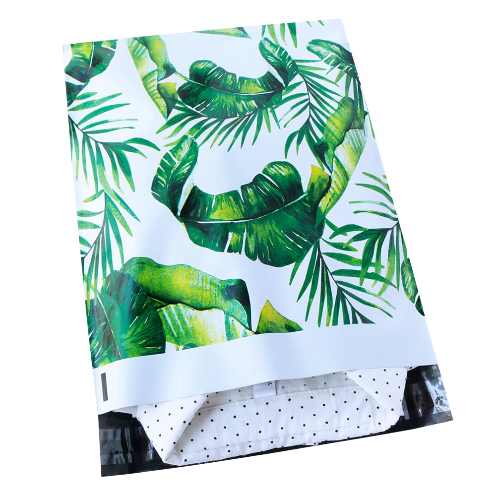 10x13 Inch 100-Pack Printed Poly Mailers - Durable & Tear-Proof Plastic Shipping Bags for Small Business | Strong Mailing Envelopes with Banana Leaf Design | Perfect for Ecommerce, Subscription Boxes & Online Stores