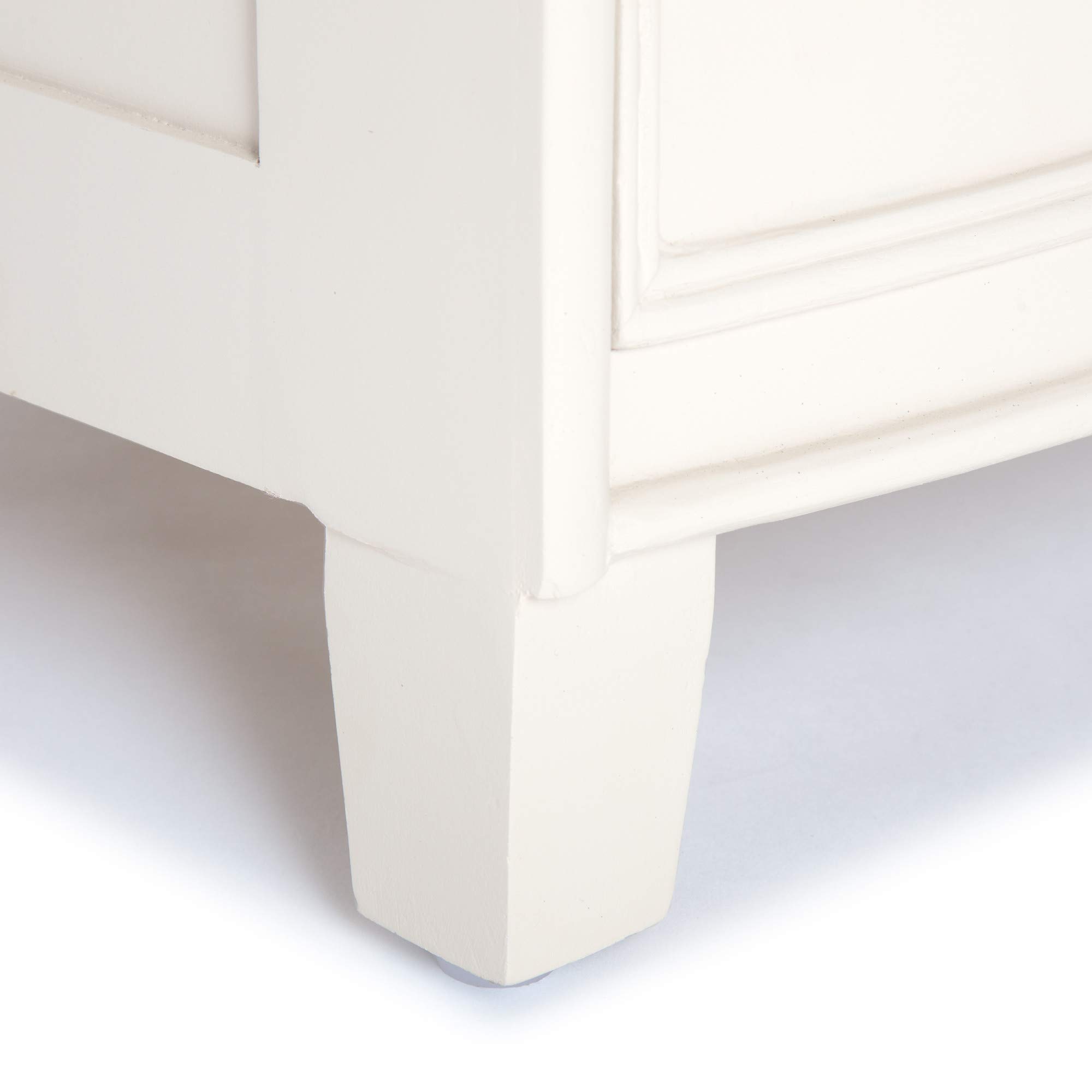 Finch Charleston End Table Nightstand with Drawers - Solid Wood Bedside or Living Room Storage - Modern Farmhouse Decor - Fully Assembled in Cream White/Gray - Perfect for Bedrooms, Living Rooms & Home Offices
