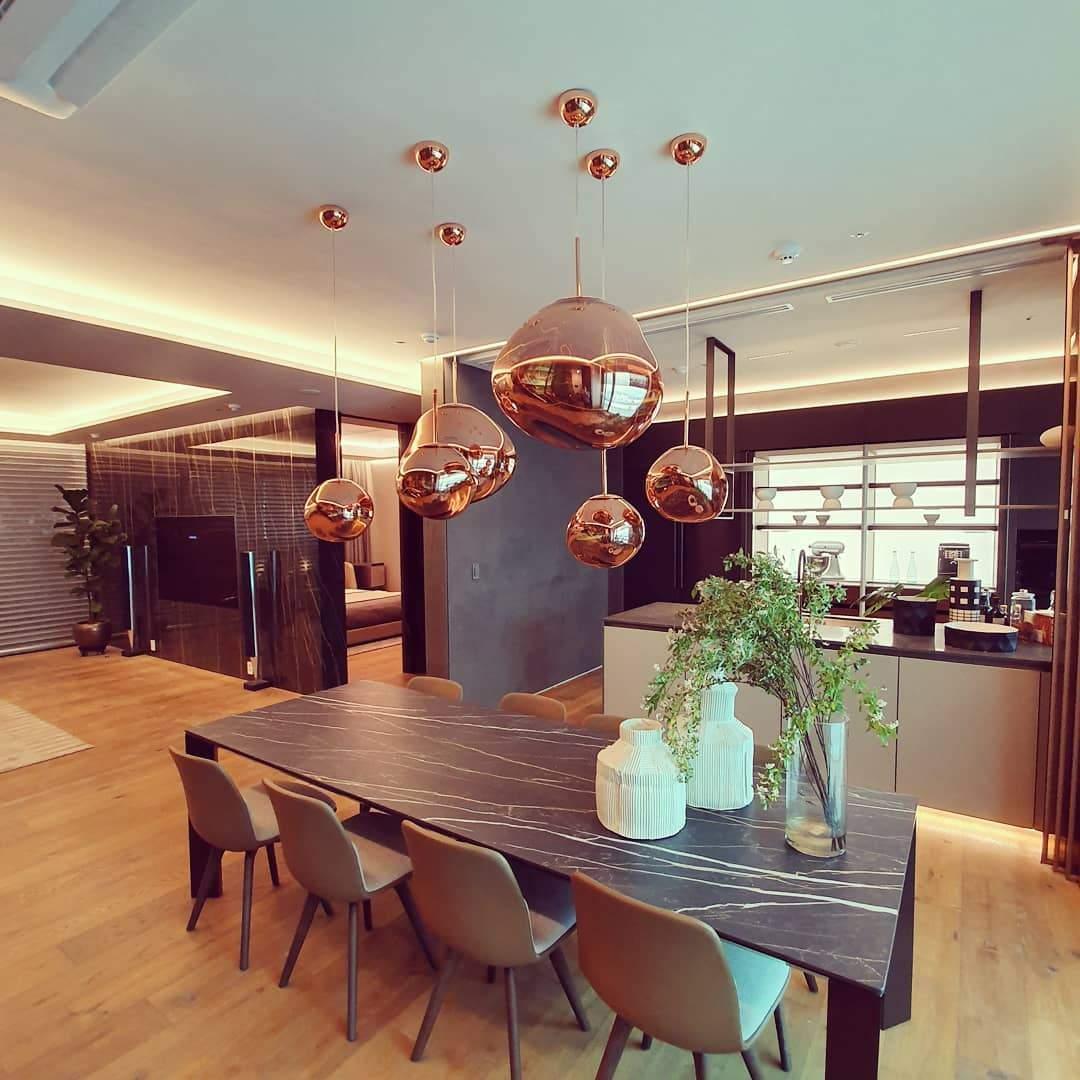 Modern Lava Pendant Lamp - Handcrafted Glass Ceiling Light Fixture for Dining Room, Kitchen Island & Bedroom Decor - Dimmable Hanging Light with Unique Volcanic Texture Design