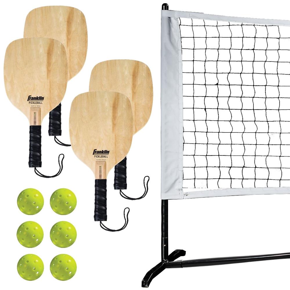 Franklin Sports Half Court Pickleball Set - 4 Player Starter Kit with Paddles & Balls - Perfect for Backyard, Park, and Indoor Play