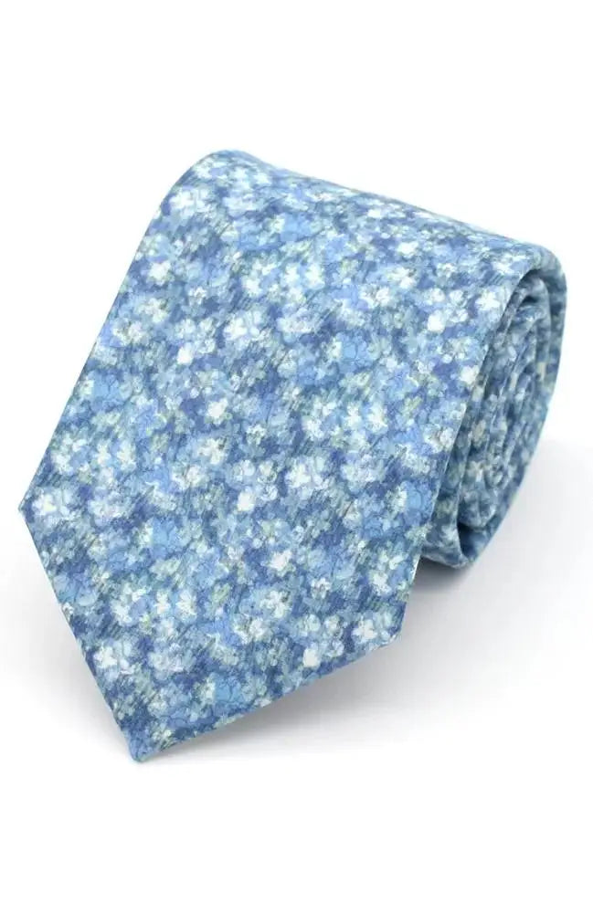 Premium LA Smith Sufyan Blue Men's Silk Tie - Liberty Fabric Luxury Necktie for Business, Weddings & Formal Occasions