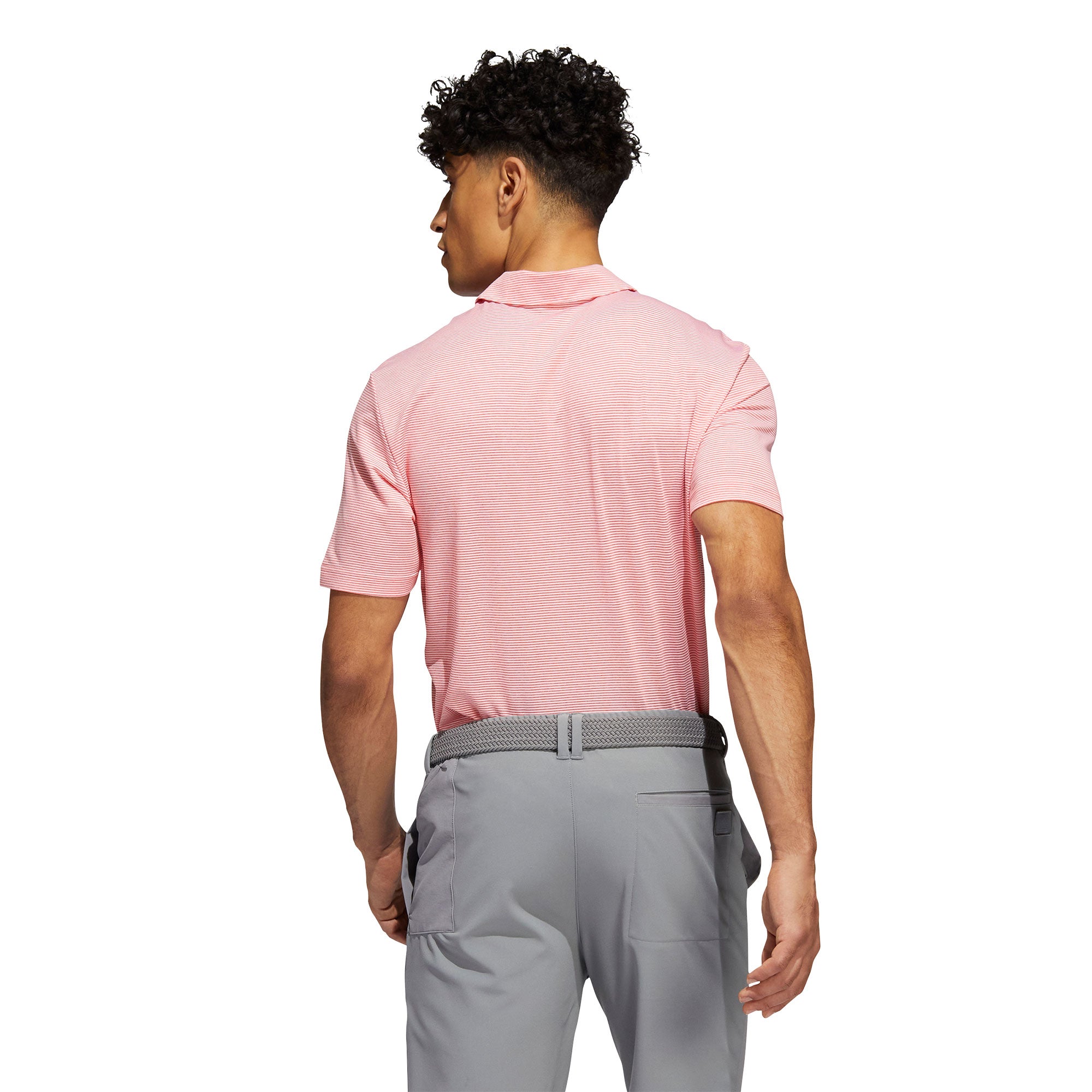 Adidas Men's Ottoman Stripe Golf Polo Shirt - Moisture-Wicking & Breathable for Comfort on the Golf Course & Casual Wear