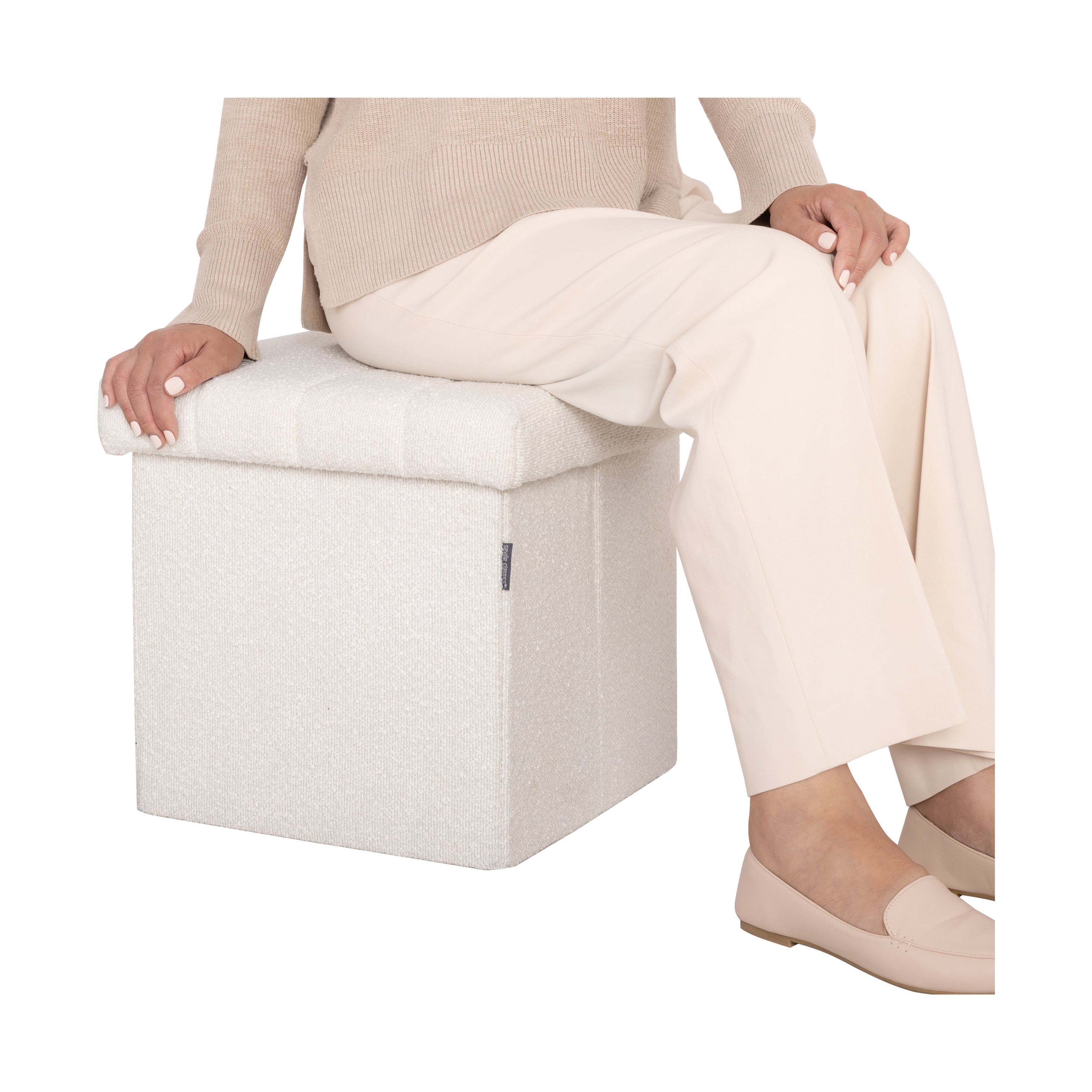 Luxury Channel Tufted Storage Ottoman - Upholstered Footstool with Hidden Storage, Perfect for Living Room, Bedroom & Home Decor