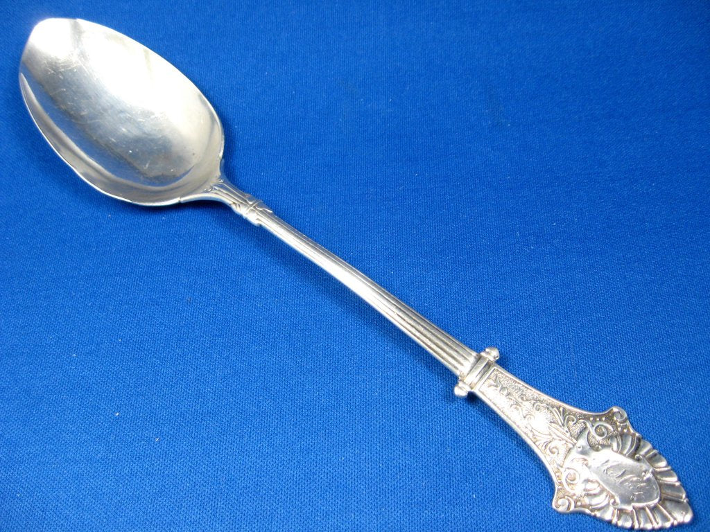 Antique Victorian Gorham Sterling Silver Serving Spoon - Louis XIV Large Elegant Dinnerware - Engraved Initial M McG - Perfect for Fine Dining, Collecting & Special Occasions