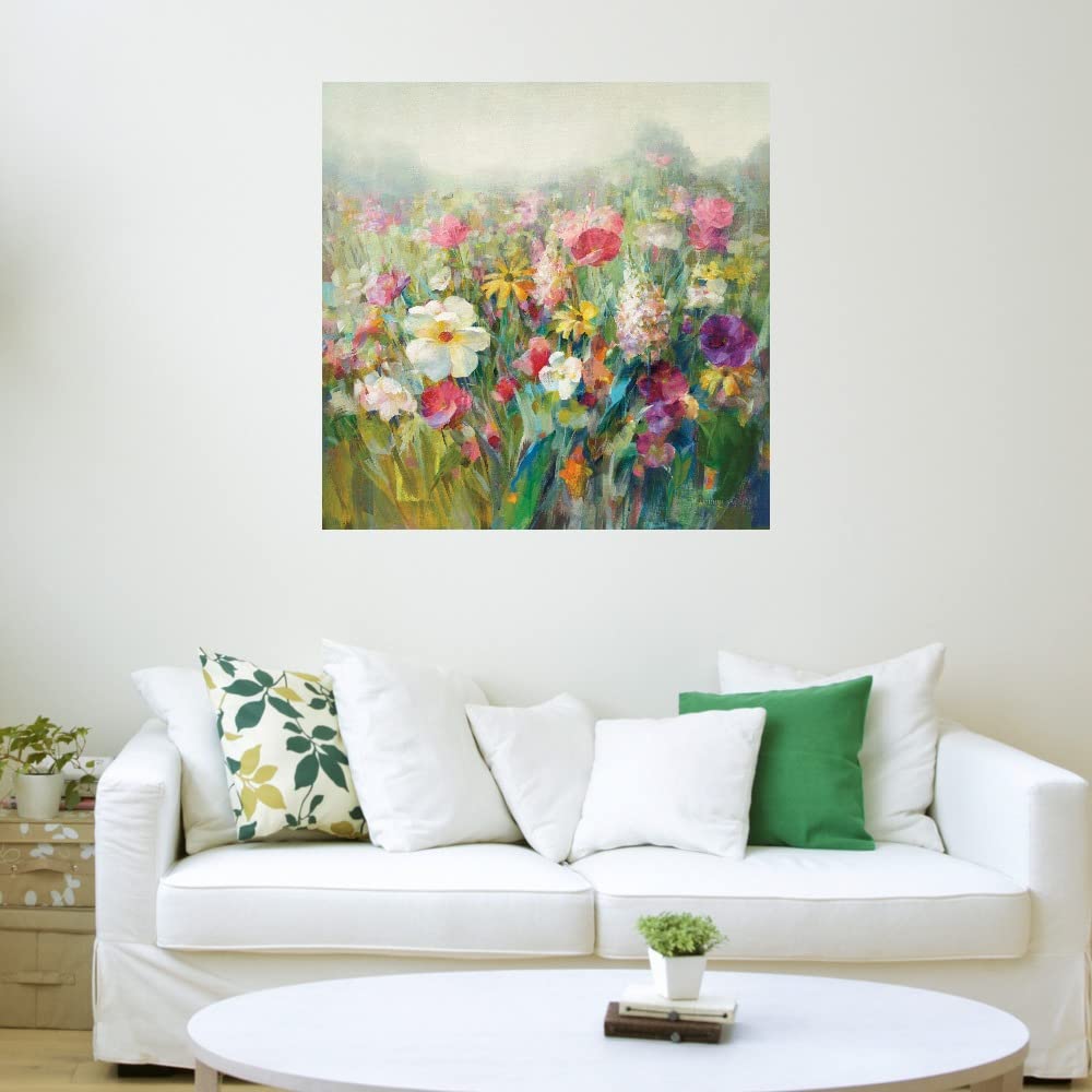 Botanical Wall Art Canvas Prints - 22x22 Inch Nature Paintings for Bathroom & Bedroom Decor | Mountain Meadows Plant Pictures by Artist Danhui Nai | Perfect for Spa, Yoga Room & Home Office Wall Decor