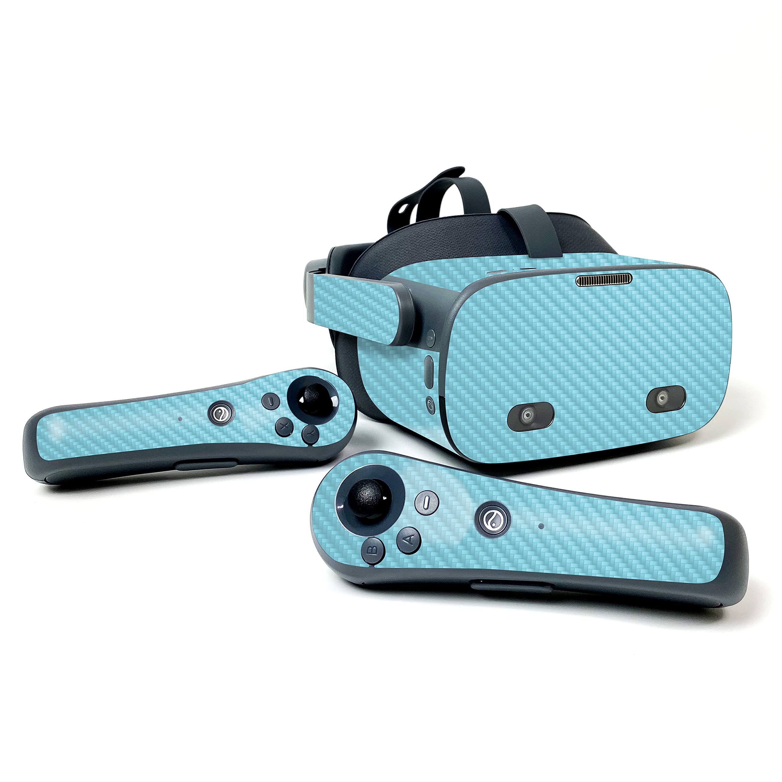 MightySkins Carbon Fiber Skin for Pico Neo 2 VR Headset - Protective Baby Blue Cover | Durable Textured Finish | Easy to Apply | Made in USA | Perfect for Gaming, VR Experiences & Device Protection