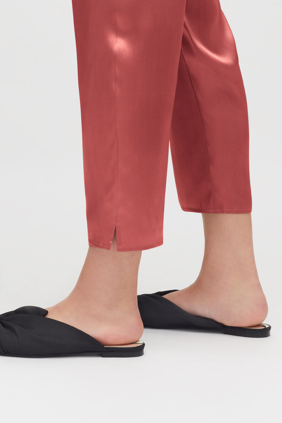 Washable Charmeuse Tapered Pants for Women - Soft Stretchy Comfortable Dress Pants for Work, Office & Travel