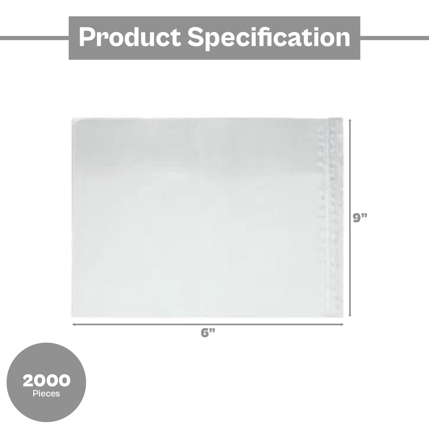 2000 Pack 6x9 Inches Clear Shipping Label Sleeves - 5.5x8.5 Inches Usable Size, White Back Tear-Proof Mailing Pouch for Packing Lists & Shipping Labels - Perfect for Ecommerce, USPS, UPS & FedEx Packages