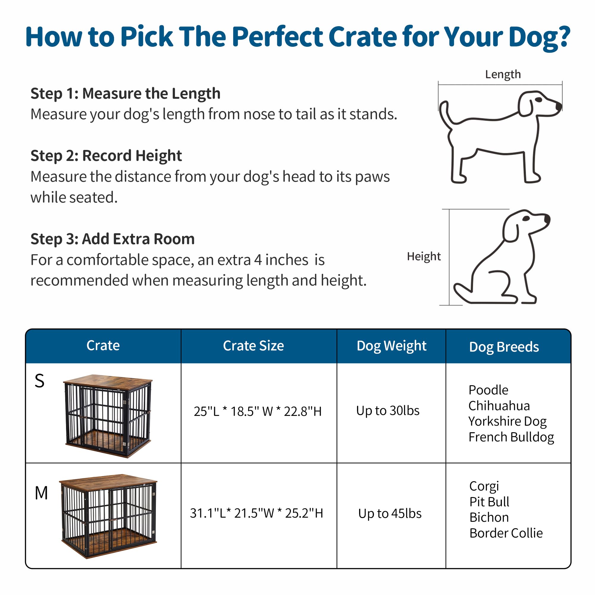 Made4Pets Heavy-Duty Dog Crate Furniture for Large Dogs - 31.1
