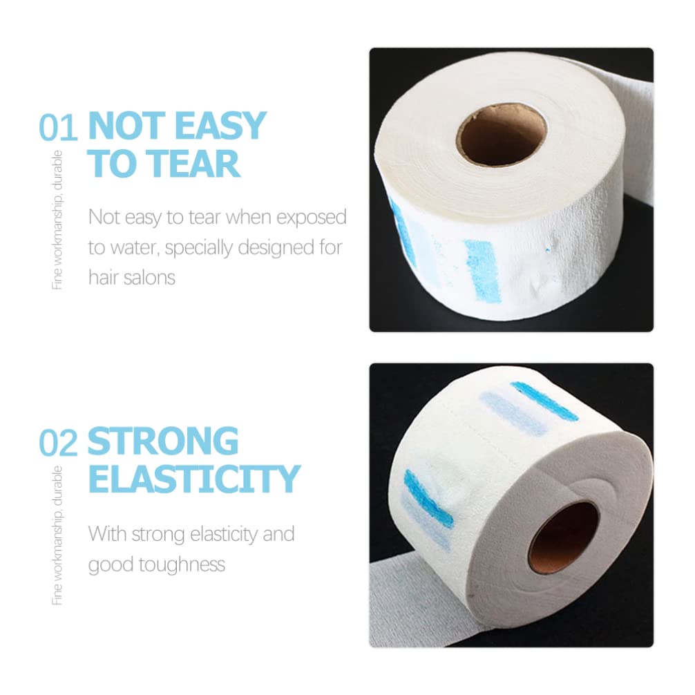 FOMIYES Salon Neck Paper - 10 Rolls Stretchy Barber Neck Strips for Hair Styling & Molding, White Disposable Scarf Paper for Hairdressers & Salons - Perfect for Haircuts, Coloring & Styling Sessions