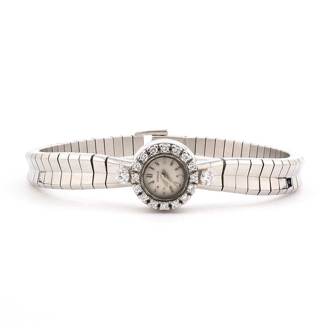 Gubelin Diamond Cluster Round Watch – Luxury Swiss Timepiece for Women | Elegant Dress Watch for Formal Events & Special Occasions