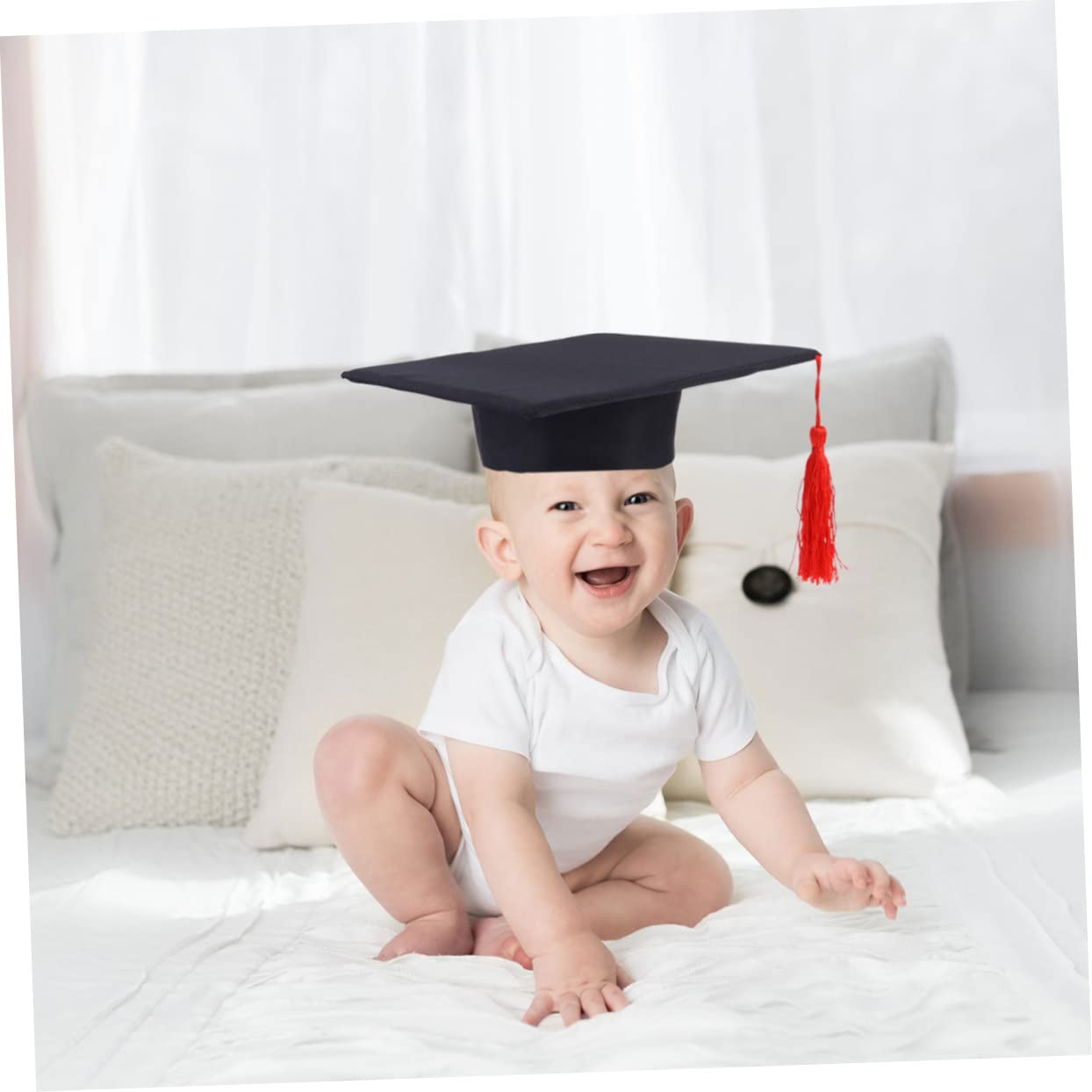 NOLITOY Newborn Baby Doctor Hat - Black Infant Photo Prop Cap for 3 Month Old | Perfect for Cosplay, Photography & First Birthday Pictures
