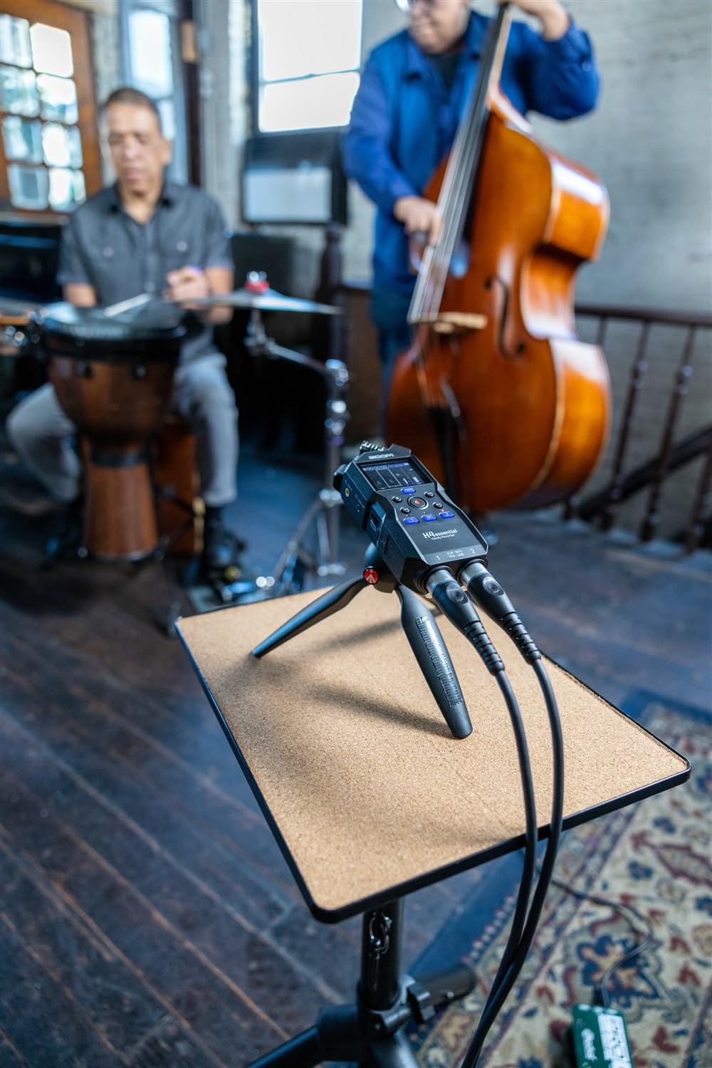 Zoom H4n Essential Handy Recorder Bundle - Includes Accessory Pack, 32GB Micro SD Card with Adapter, 2 XLR Cables, 4 AA Batteries & Charger - Perfect for Podcasting, Field Recording & Music Production
