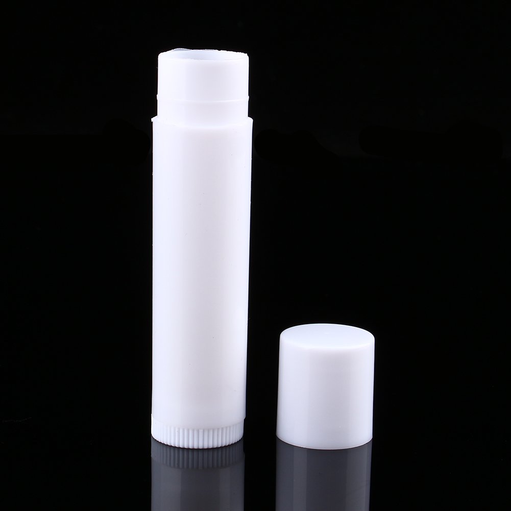 100PCS 5ml Clear White Lip Balm Container Tubes, Round Plastic Empty Lip Balm Tubes for DIY Cosmetics - BPA Free - Perfect for Homemade Lip Balm, Lip Gloss & Essential Oil Blends