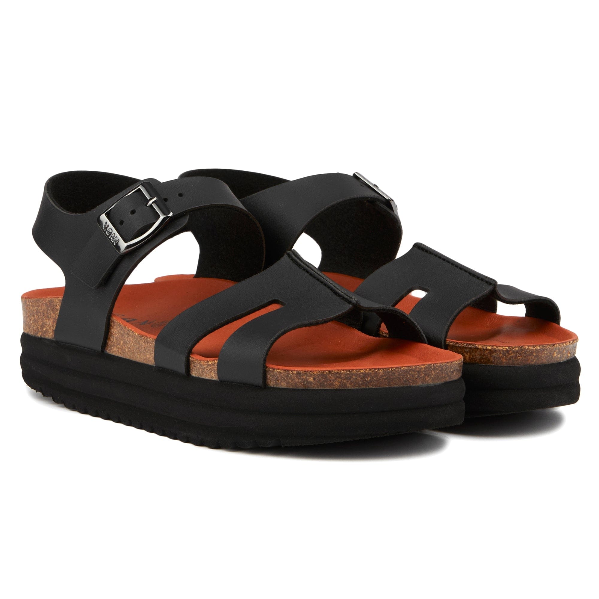 Clove II Women's Vegan Flatform Sandals - Comfortable & Stylish Black Summer Shoes for Casual Outings, Beach & Travel