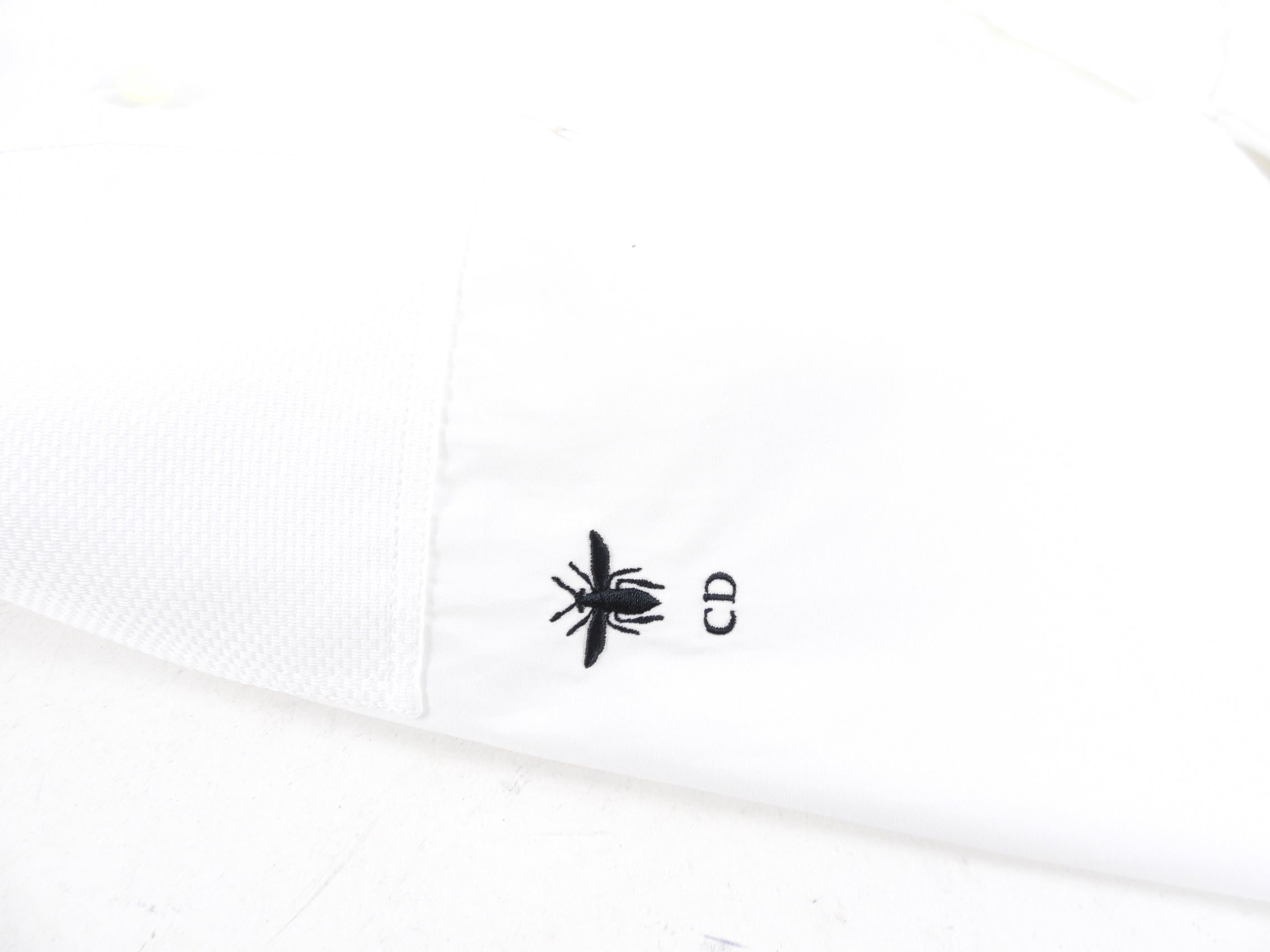 Christian Dior White Collared Tuxedo Bib Shirt Women's Size FR40 / US8 - Elegant Formal Wear for Weddings, Parties & Special Occasions