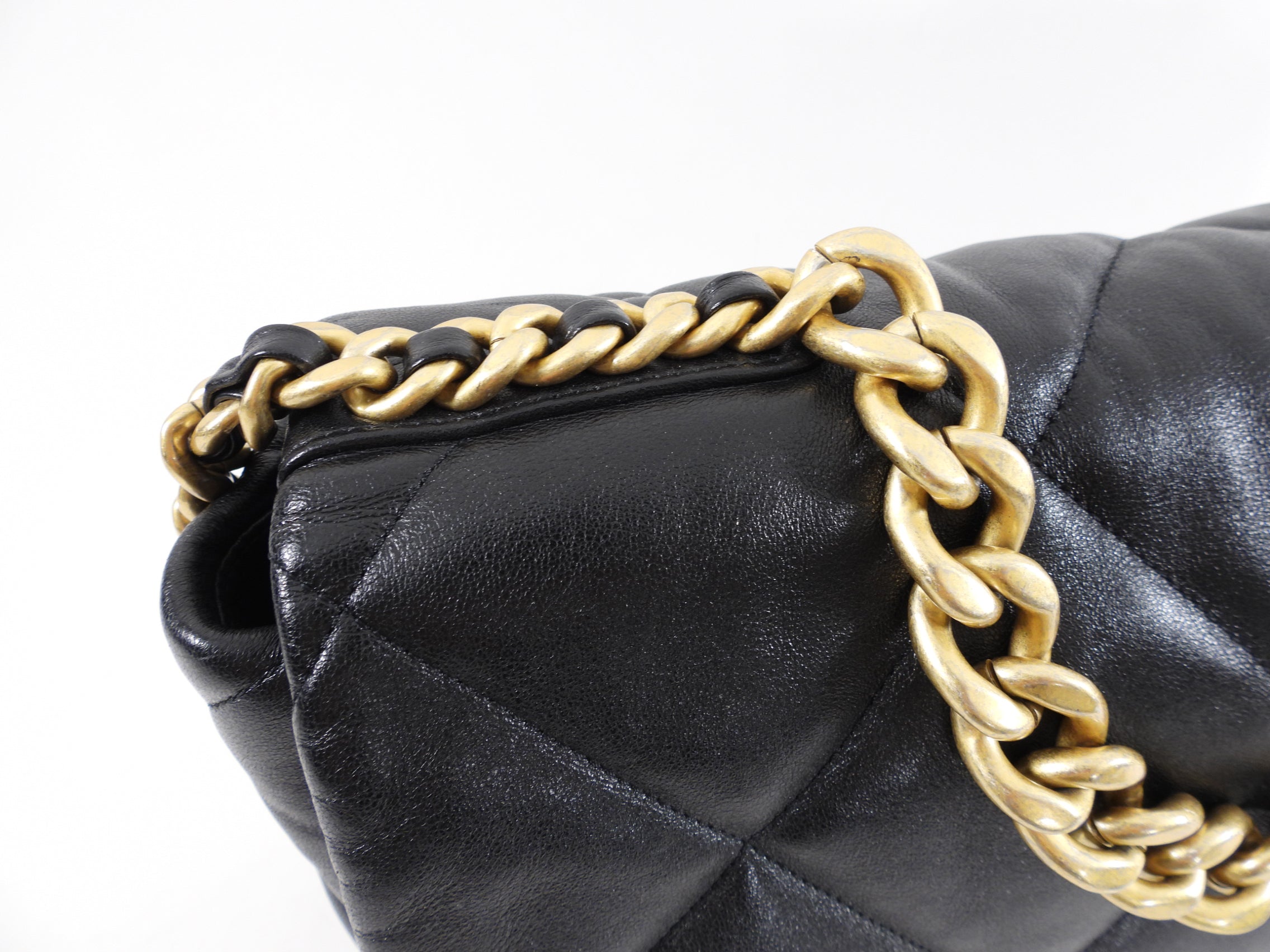 Chanel 19 Black Quilted Leather Maxi Flap Bag - Luxury Designer Handbag for Women | Perfect for Evening Events, Parties & Special Occasions