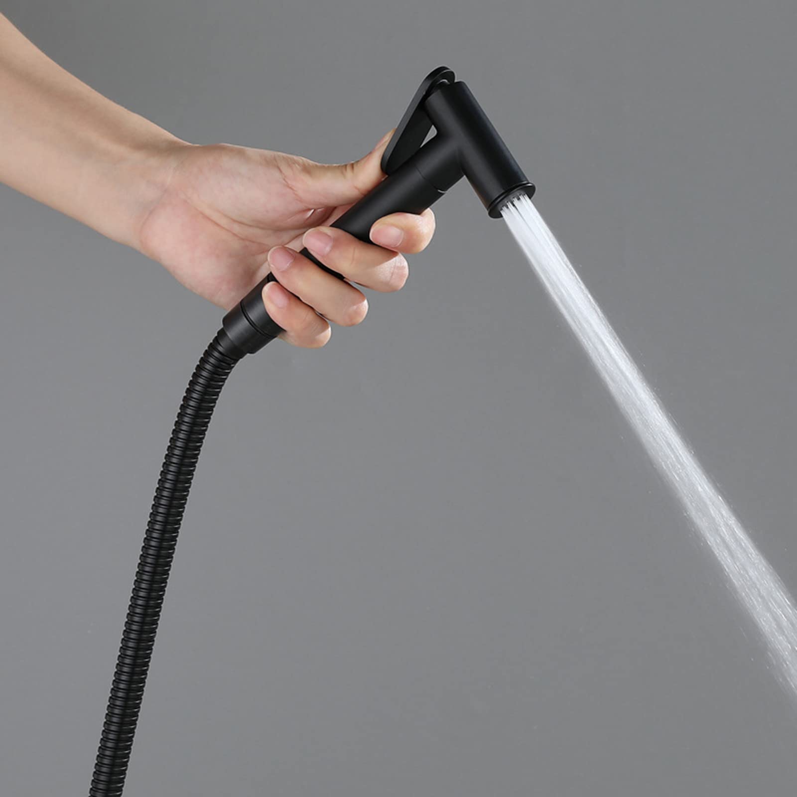 Portable Handheld Bidet Sprayer for Toilet - Hot & Cold Water Rustproof Shower Head with Single Hole Faucet Kit - Personal Hygiene & Cleaning - Easy Install Black Bathroom Accessory (Perfect for Toilet Cleaning, Baby Care & Personal Hygiene)