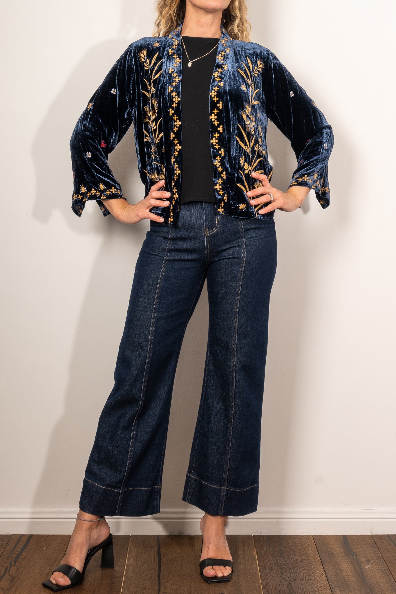 Johnny Was Aria Tonal Velvet Bolero Jacket - Women's Elegant Velvet Shrug for Evening Wear & Special Occasions